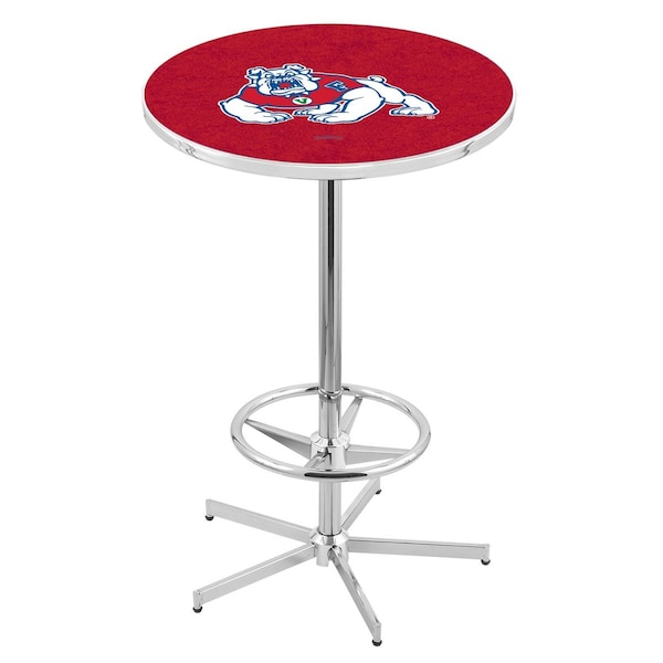 42" Chrome Fresno State Pub Table